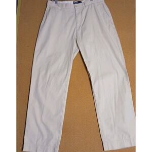 Polo Ralph Lauren Khaki Dress Pants Sz 33/30 Tan Classic 100% Cotton Button Zip